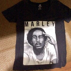 Bob Marley Heather Black Graphic Tee